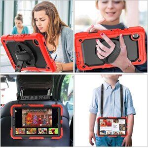 Samsung Galaxy Tablet A9 Case Rotating Stand Strap & Screen Protector 8.7"